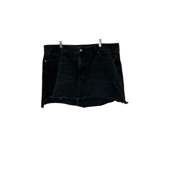 Old Navy High-Rise Secret-Smooth Pocket Black Denim Jean Skirt Women's 22 - Picture 1 of 5